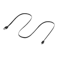 Кабель SUNWIND micro USB (m) - USB (m), 1м, плоский, 2A, черный