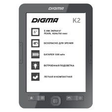 Электронная книга Digma K2, 6", темно-серый
