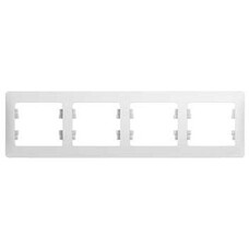 Рамка Schneider Electric Glossa (GSL000104) наклад. 4x гориз.мон. пластик белый