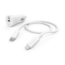 Комплект зарядного устройства HAMA H-183297, USB type-C, 8-pin Lightning (Apple), 3A, белый [00183297]