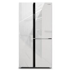 Холодильник трехкамерный Hyundai CS6073FV No Frost, Side by Side, инверторный белое стекло