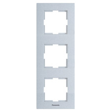 Рамка Panasonic Karre Plus (WKTF08132SL-RU) 3x вертикальный монтаж пластик серебристый (упак.:1шт)