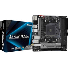 Материнская плата ASROCK A520M-ITX/AC, SocketAM4, AMD A520, mini-ITX, Ret