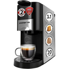 Капсульная кофеварка POLARIS PCM 2020 3-in-1, 1450Вт, цвет: черный