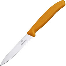 Нож кухонный Victorinox Swiss Classic, для чистки овощей и фруктов, 80мм, заточка прямая, стальной, оранжевый [6.7606.l119]
