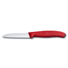 Нож кухонный Victorinox Swiss Classic, для овощей, 80мм, заточка прямая, стальной, красный [6.7401]