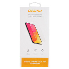 Защитное стекло для экрана Digma 3D для Apple iPhone X/XS/11 Pro 3D, 1 шт, черный [dgg3ap11pa]