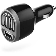 Автомобильное зарядное устройство HAMA H-173603, 3xUSB, 2.1A, черный [00173603]