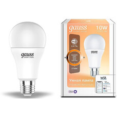 Умная лампа GAUSS Smart Home E27 белая 10Вт 1055lm Wi-Fi (1шт) [1070112]