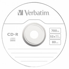 Оптический диск CD-R VERBATIM 700Мб 52x, 1шт., slim case [43347]