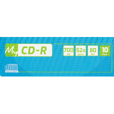 Оптический диск CD-R MYMEDIA 700МБ 52x, 10шт., pack wrap [69204]
