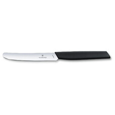Нож кухонный Victorinox Swiss Modern, столовый, 110мм, заточка прямая, стальной, черный [6.9003.11]