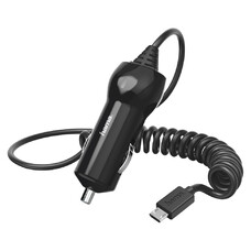 Автомобильное зарядное устройство HAMA H-183248, microUSB, 2.4A, черный [00183248]