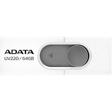 Флешка USB A-Data UV220 64ГБ, USB2.0, белый и серый [auv220-64g-rwhgy]
