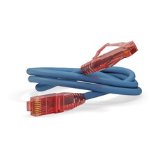 Патч-корд Hyperline PC-LPM-UTP-RJ45-RJ45-C5e-0.15M-LSZH-BL PC-LPM-UTP-RJ45-RJ45-C5E-0.15M UTP RJ-45 вил.-вилка RJ-45 кат.5E 0.15м синий LSZH (уп.:1шт) 24AWG