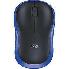 Мышь Logitech M185, оптическая, беспроводная, USB, синий и черный [910-002236]