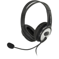 Гарнитура Microsoft LX-3000 Wired USB Black (аналог JUG-00015), для компьютера, мониторные, черный / серебристый [jug-00014]