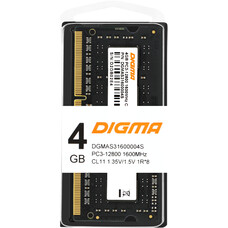 Оперативная память Digma DGMAS31600004S DDR3L - 4ГБ 1600, для ноутбуков (SO-DIMM), Ret