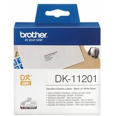 Картридж BROTHER DK11201, черный шрифт, белый фон, DK11201