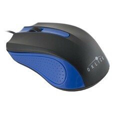 Мышь Oklick 225M, оптическая, проводная, USB, черный и синий [288233]