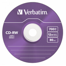 Оптический диск CD-RW VERBATIM 700Мб 12x, 5шт., slim case, разноцветные [43167]