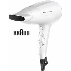 Фен BRAUN HD 380, 2000Вт, белый и серебристый