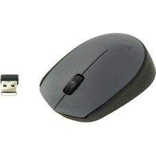 Мышь LOGITECH M170, оптическая, беспроводная, USB, серый и черный [910-004642]
