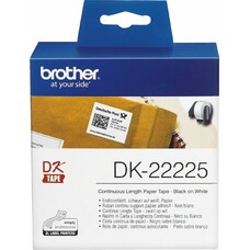 Картридж BROTHER DK22225, 38мм, черный шрифт, белый фон, 30.5м ( DK22225