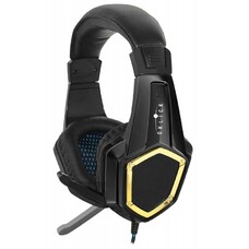 Гарнитура игровая Oklick HS-L310G Guardian, для компьютера, мониторные, черный / золотистый [359483]