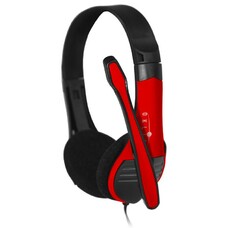 Гарнитура Oklick HS-M150, для компьютера, накладные, черный / красный [359486]