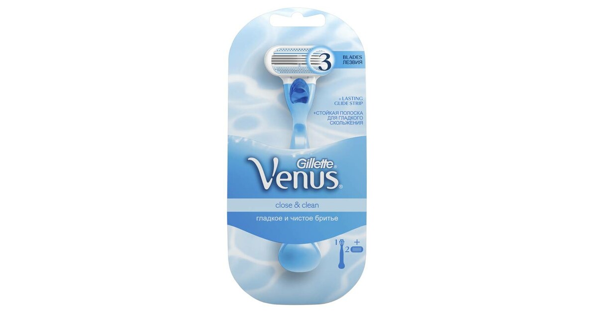 Станок для бритья gillette venus с 2 кассетами