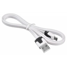 Кабель Buro micro USB (m) - USB (m), 1м, плоский, 2A, белый [bhp microusb 1m flat]