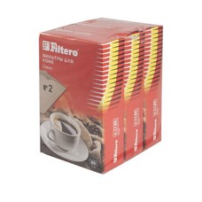 Фильтры для кофе FILTERO №2, для кофеварок, бумажные, 1x2, 240 шт, коричневый [2/240]