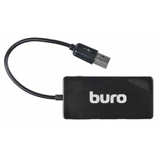 Хаб (разветвитель) Buro BU-HUB4-U2.0-Slim, черный
