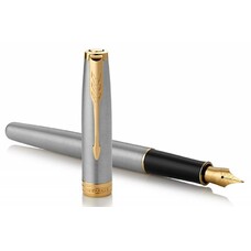 Ручка перьев. Parker Sonnet Core F527 (1931504) Stainless Steel GT F ст.нерж. подар.кор.