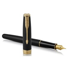 Ручка перьев. Parker Sonnet Core F528 (1931516) Matte Black GT F ст.нерж. подар.кор.