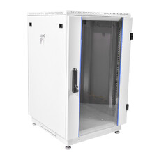 Шкаф коммутационный ЦМО ШТК-М-18.6.6-1ААА-9005 напольный, стеклянная передняя дверь, 18U, 600x960x600 мм