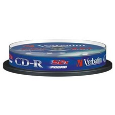 Оптический диск CD-R VERBATIM 700Мб 52x, 10шт., cake box [43437]