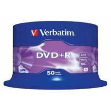 Оптический диск DVD+R Verbatim 4.7ГБ 16x, 50шт., cake box [43550]
