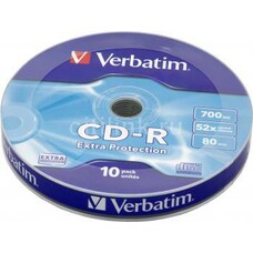 Оптический диск CD-R VERBATIM 700Мб 52x, 10шт., bulk [43725]