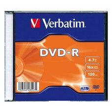 Оптический диск DVD-R VERBATIM 4.7ГБ 16x, 20шт., slim case [43547]