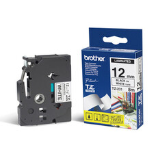Картридж BROTHER TZE231, 12мм, черный шрифт, белый фон, 8м ( TZE231