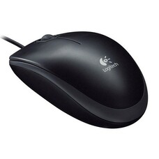 Мышь LOGITECH B100 for business, оптическая, проводная, USB, черный [910-003357]