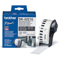 Картридж BROTHER DK22210, 29мм, черный шрифт, белый фон, 30.48м ( DK22210