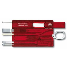 Швейцарская карта Victorinox SwissCard Classic, красный полупрозрачный, коробка подарочная [0.7100.t]