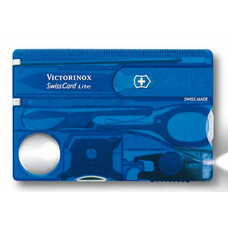Швейцарская карта Victorinox SwissCard Lite, синий полупрозрачный, коробка подарочная [0.7322.t2]