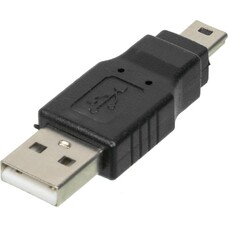 Переходник USB2.0 NingBo mini USB B (m) - USB A(m), черный