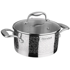 Кастрюля RONDELL Vintage RDS-344, 5л, с крышкой, серебристый