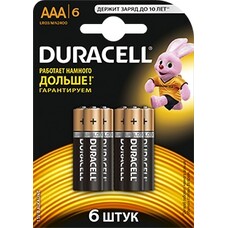 AAA Батарейка DURACELL Basic LR03-6BL MN2400, 6 шт.
